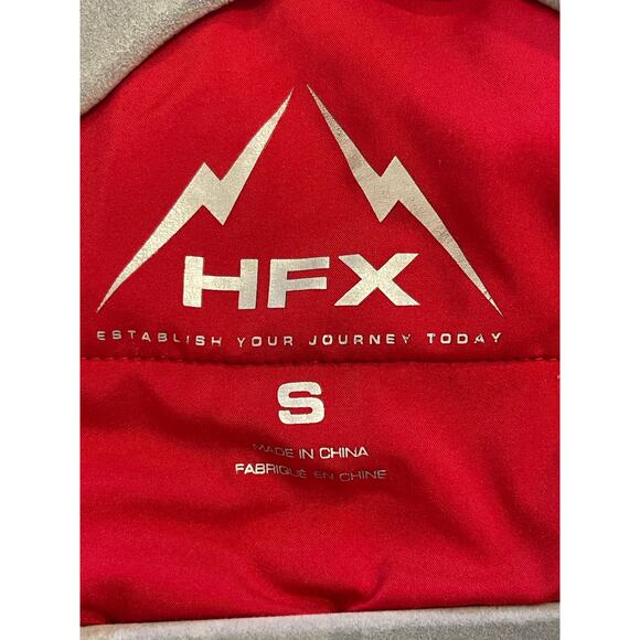 Women's HFX Stretch Hooded Puffer Jacket Coat Navy Small - Picture 6 of 9